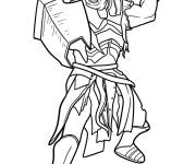 Coloriage Lurtz brandit son &eacute;p&eacute;e