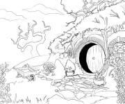 Coloriage Maison des Hobbits