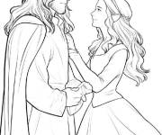 Coloriage Mariage de Aragorn et Arwen