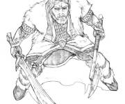 Coloriage Nain combattant du Seigneur des anneaux