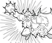 Coloriage Nain guerrier en plein action