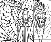 Coloriage Nazg&ucirc;l avec le dragon