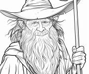Coloriage Portrait de Gandalf d&eacute;taill&eacute;