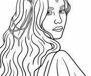 Coloriage Portrait de la charmante Anwen