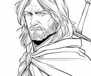 Coloriage Prince Boromir d&eacute;taill&eacute;