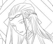 Coloriage Prince elfe aux longs cheveux du Seigneur des Anneaux