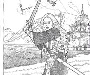 Coloriage Princesse Arwen du Seigneur Elrond