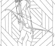 Coloriage Profil de Legolas avec l'arc &agrave; la main