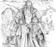 Coloriage Protagonistes du film  Seigneur des Anneaux
