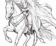 Coloriage Roi Th&eacute;oden &agrave; cheval