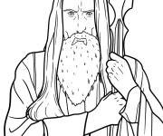 Coloriage Saruman avec le regard m&eacute;chant
