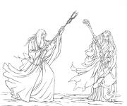 Coloriage Sauron contre Gandalf