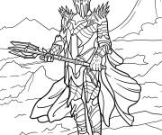 Coloriage Sauron en armure du seigneur des anneaux