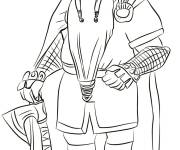 Coloriage Soldat barbu du Seigneur des anneaux