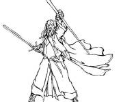Coloriage et dessins gratuit Sorcier Gandalf leve son baton magique à imprimer