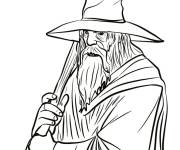 Coloriage Sorcier gentil Gandalf