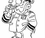 Coloriage Capitaine drôle