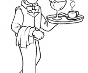 Coloriage et dessins gratuit Métier Serveur à imprimer