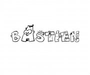 Coloriage et dessins gratuit Les Prénoms Bastien Graffiti à imprimer