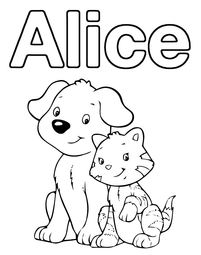 Coloriage et dessins gratuits Mon Prénom Alice avec image mignonne à imprimer