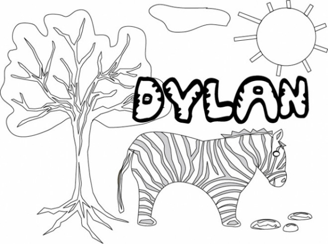 Coloriage et dessins gratuits Mon Prénom Dylan avec Paysage à imprimer