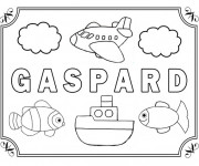 Coloriage Mon Pr&eacute;nom  Gaspard &agrave; d&eacute;couper