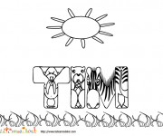 Coloriage Mon Pr&eacute;nom Tim  d&eacute;cor&eacute;