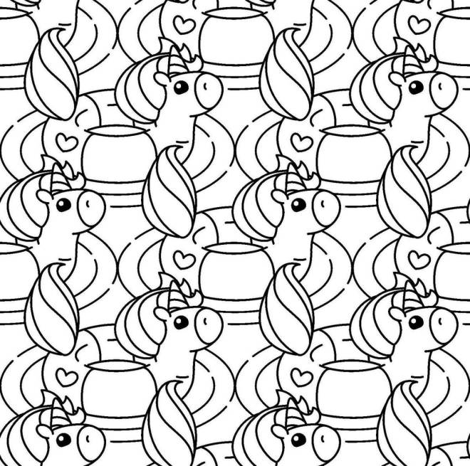 Coloriage et dessins gratuits Bouées de sauvetage en forme de licornes à imprimer