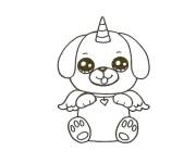 Coloriage chien licorne