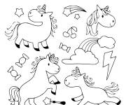 Coloriage Collection de Licorne