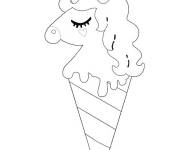 Coloriage Cornet glace licorne