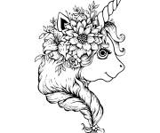 Coloriage Deesse Licorne magique