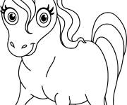 Coloriage Kawaii Licorne princesse