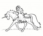 Coloriage La Princesse sur La Licorne