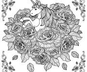 Coloriage Licorne adulte déstressant