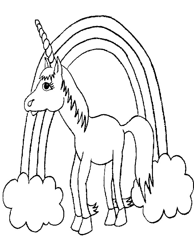 Coloriage Licorne Arc En Ciel Dessin Gratuit à Imprimer