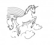 Coloriage Licorne arc en ciel imaginaire