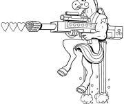 Coloriage Licorne avec son arme