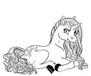 Coloriage Licorne Barbie pour fille