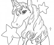 Coloriage Licorne cr&eacute;ature magique