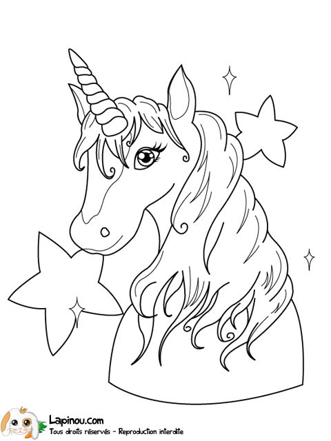 Coloriage Licorne créature magique dessin gratuit à imprimer