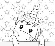 Coloriage Licorne cute