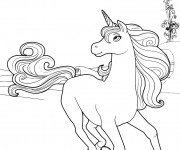 Coloriage Licorne de Barbie Disney