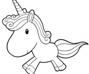 Coloriage Licorne de petite taille