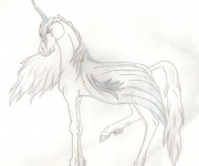 Coloriage Licorne dessin&eacute; sur Papier