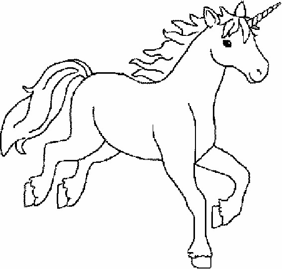 Coloriage Licorne en noir et blanc dessin gratuit à imprimer
