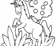 Coloriage et dessins gratuit Licorne en sautant à imprimer