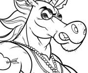 Coloriage Licorne en toute puissance
