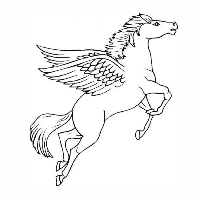 Coloriage Licorne en volant dessin gratuit à imprimer