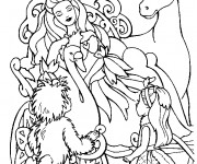 Coloriage Licorne et La Princesse dormante